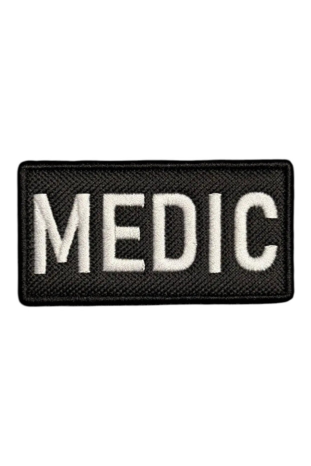 Siyah Zemin Medic Patch Nakış Peç - 8x4 cm