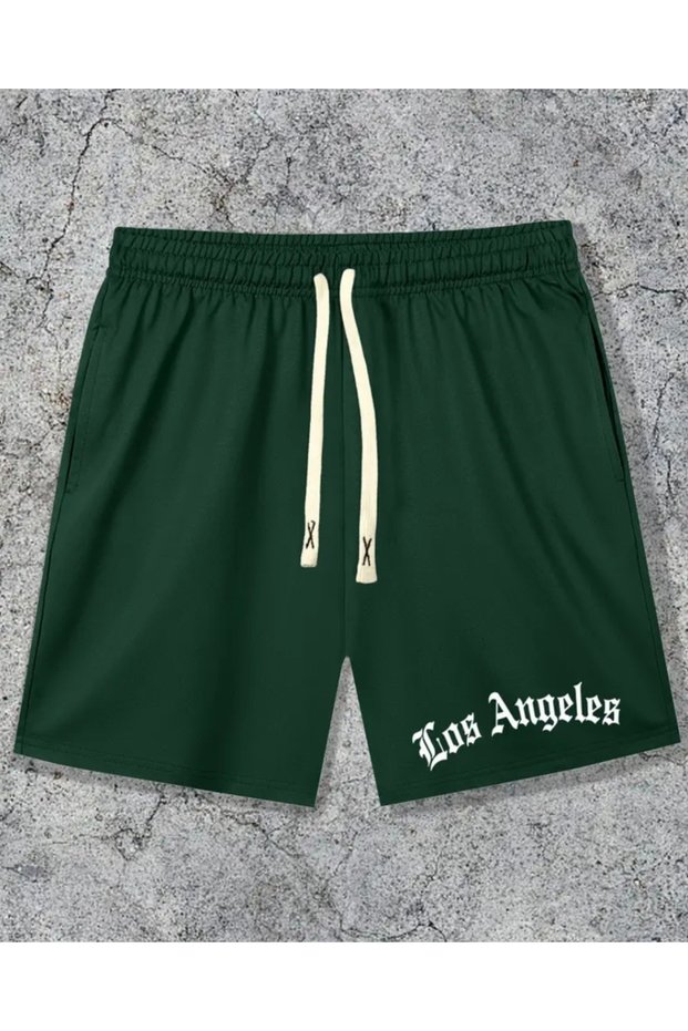 New Season Los Angeles Printed Double Pocket 2 Yarn Summer Boys' Bermuda Shorts