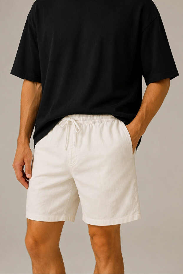 Men's Linen Textured Shorts with Pockets - Comfortable Fit, Lightweight and Breathable Fabric