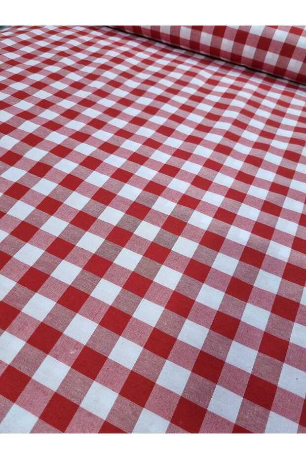 Large Plaid Pattern Tablecloth Picnic Mat Multi-Purpose Cotton Zefir Fabric (Red 100 X 170)