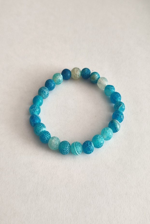 8 mm Blue Crab Agate Natural Stone Bracelet