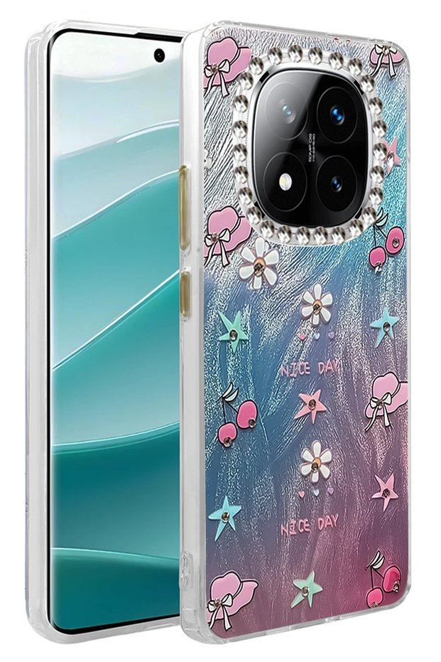 ILKESHOP غطاء حماية جديد لهاتف Redmi Note 14 Pro 5G بتصميم شفرة ومرآة - (174806) نمط 4