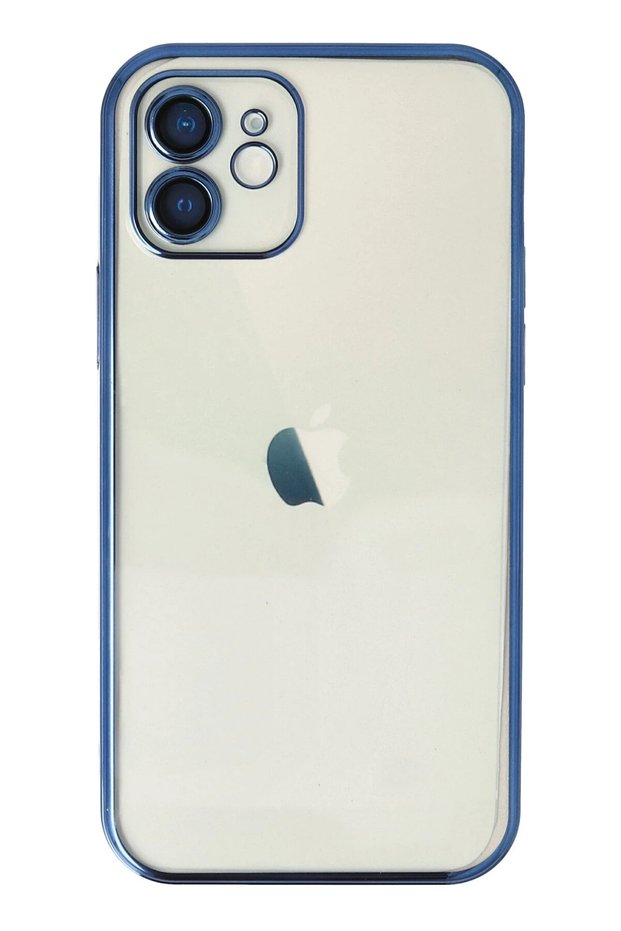 Ilkeshop New iPhone 12 Case with Lens Silicone (171808) - Navy Blue