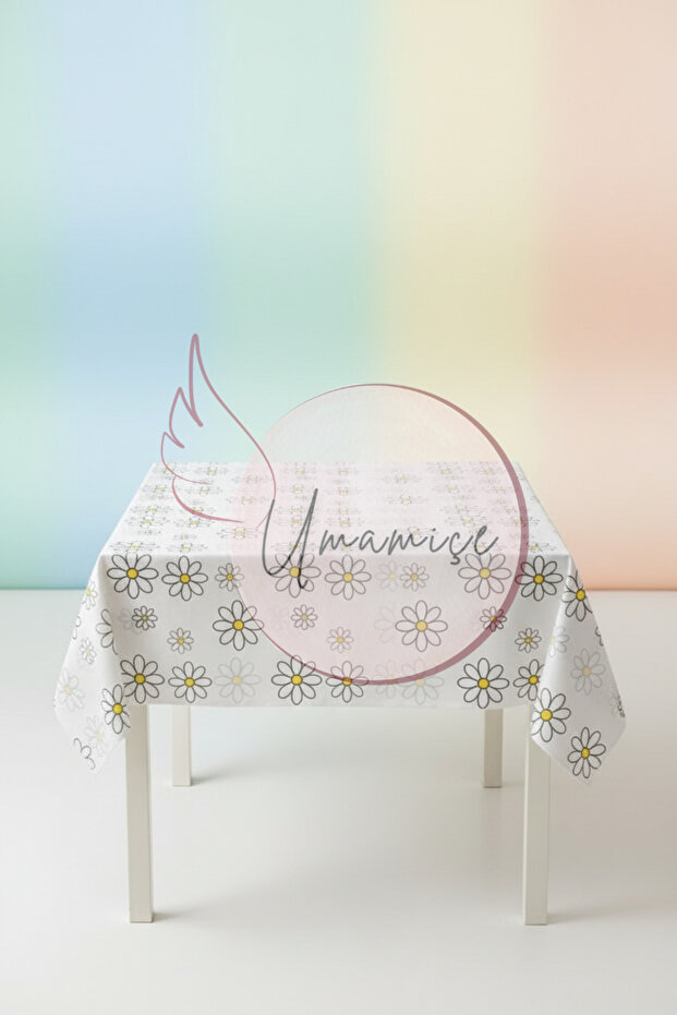 Daisy Themed Plastic Tablecloth