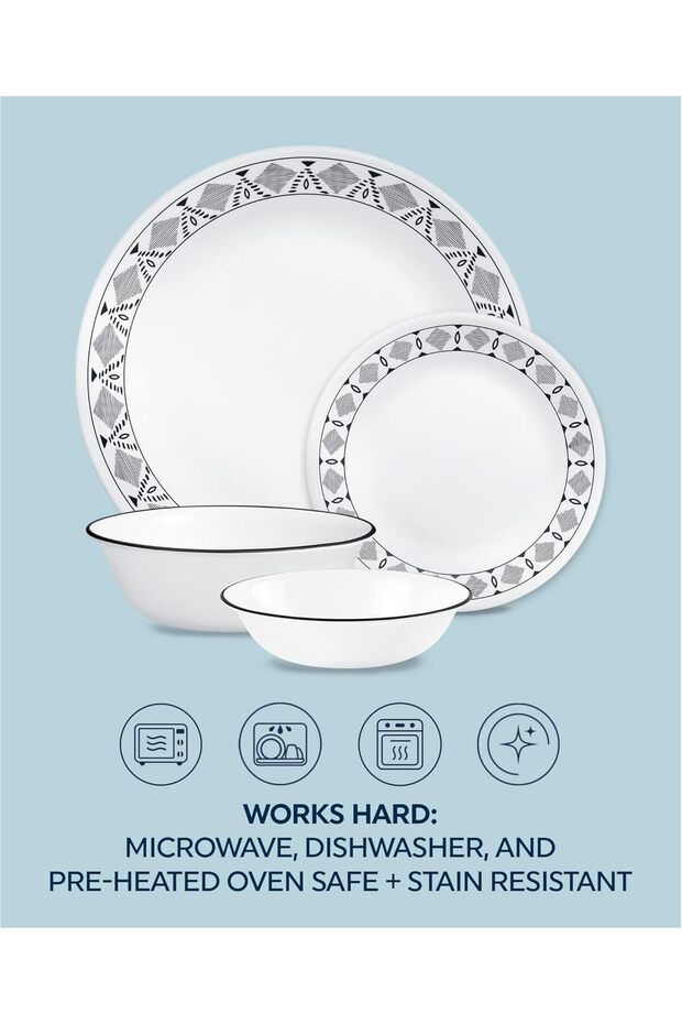 Cusco 16pc Dinner Set, Chip & Break Resistant - 5