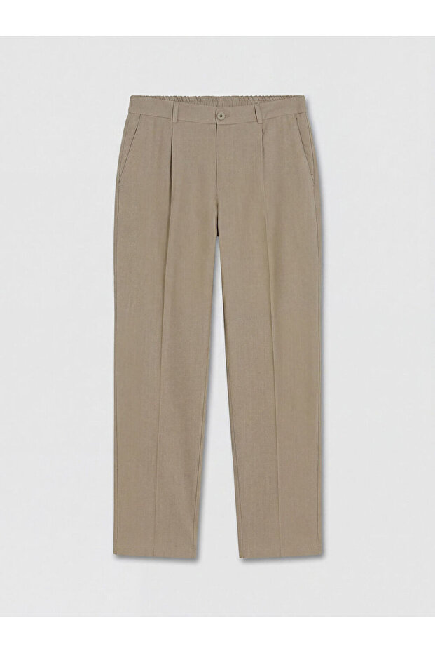 Esvab • Modern & Distinctive Standart Fit Linen Blend Men's Pleated Trousers