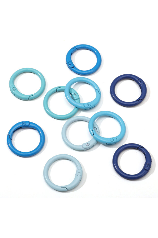10pcs mix4 10Pcs Colorful Alloy O Ring Spring Clasp Keychain Keyring Open Round Ring for DIY Phone C
