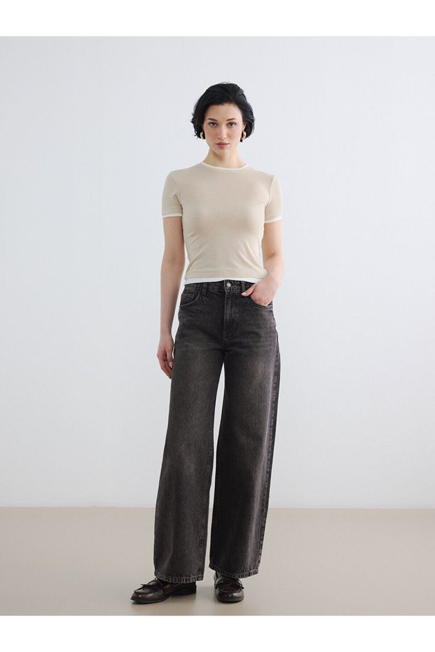 Trendlucky High Waist Straight Fit Women's Jean Pants with Difference