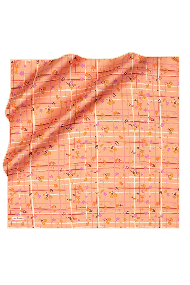 وشاح حريري أحمر مقاس 90×90