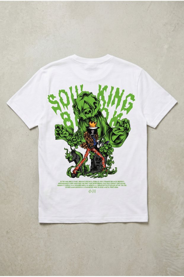 Soul King Brook One Piece Design Black Standard Fit T-Shirt - 98% Cotton