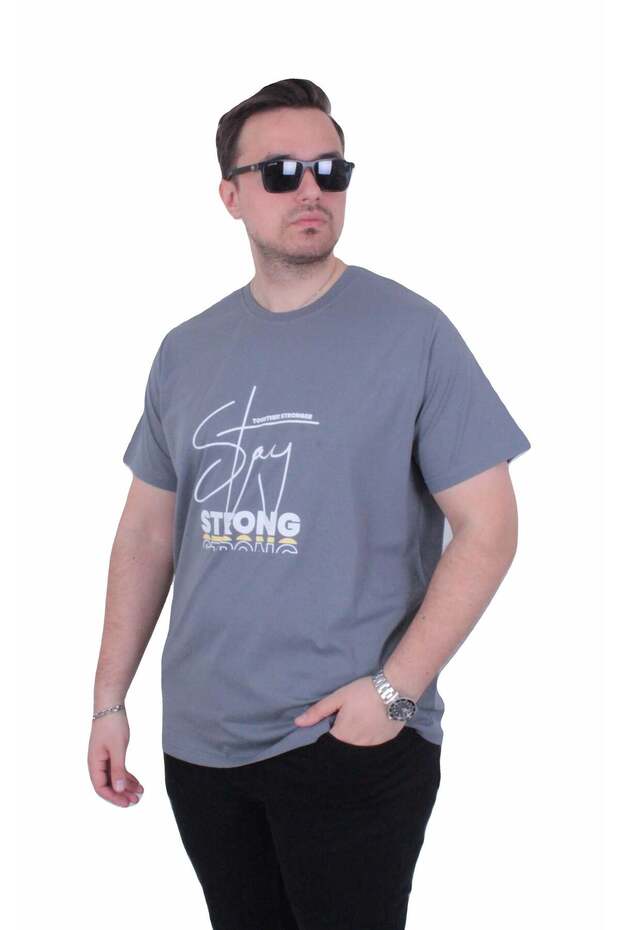 Men's Oversize Crew Neck T-Shirt Strong 26131 Fume