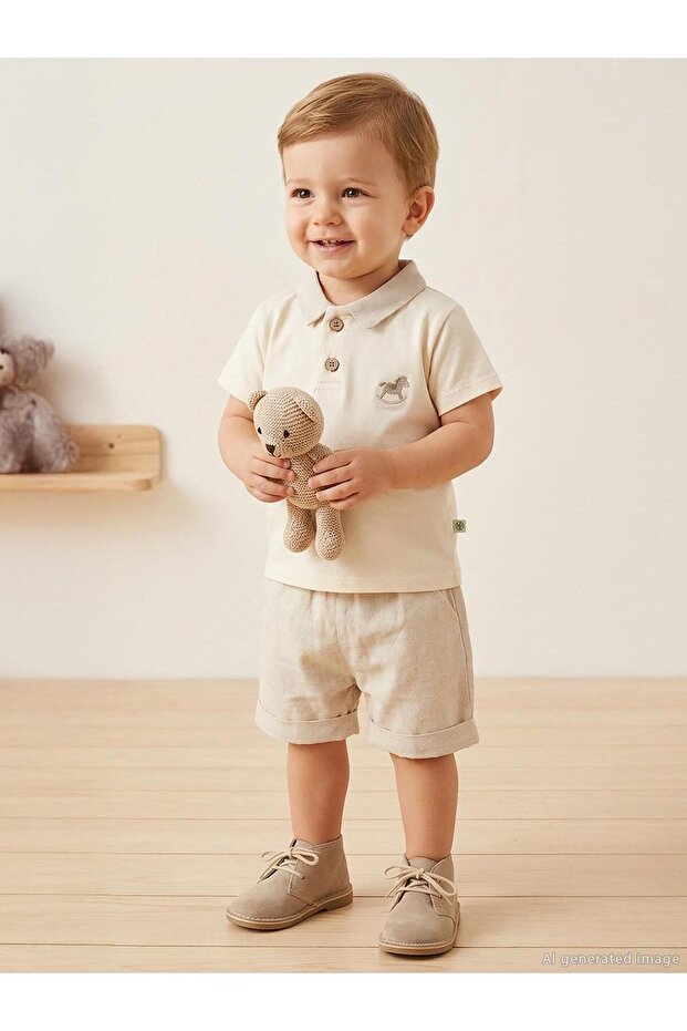Little Horse 2Li 6-24 Month Set - Ecru