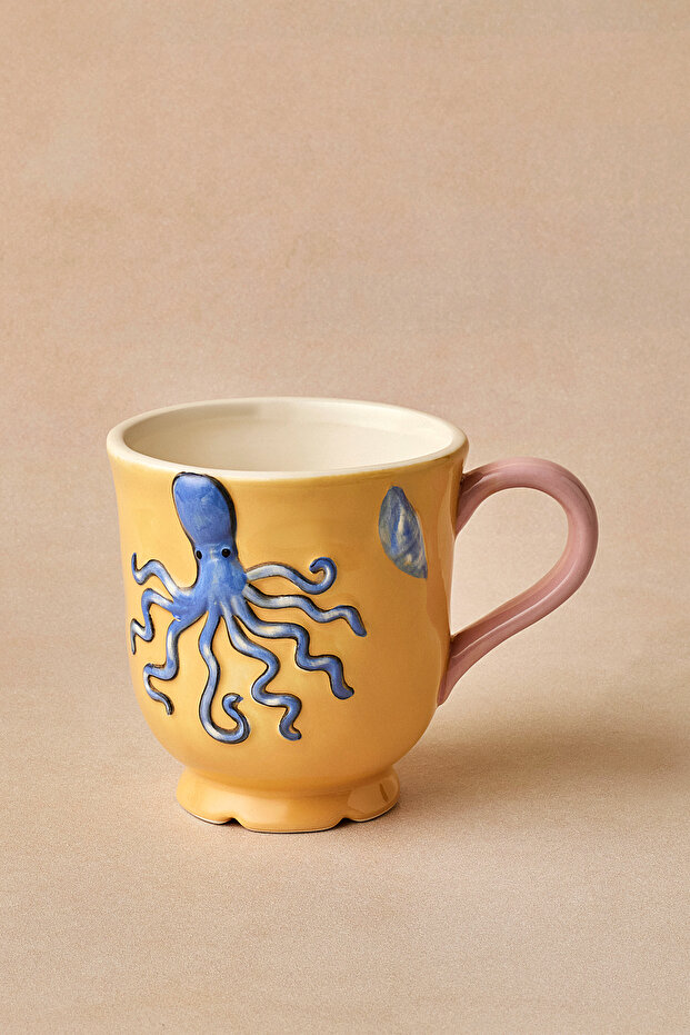 Atlantis Octopus Patterned Ceramic Mug 440 ml - 5