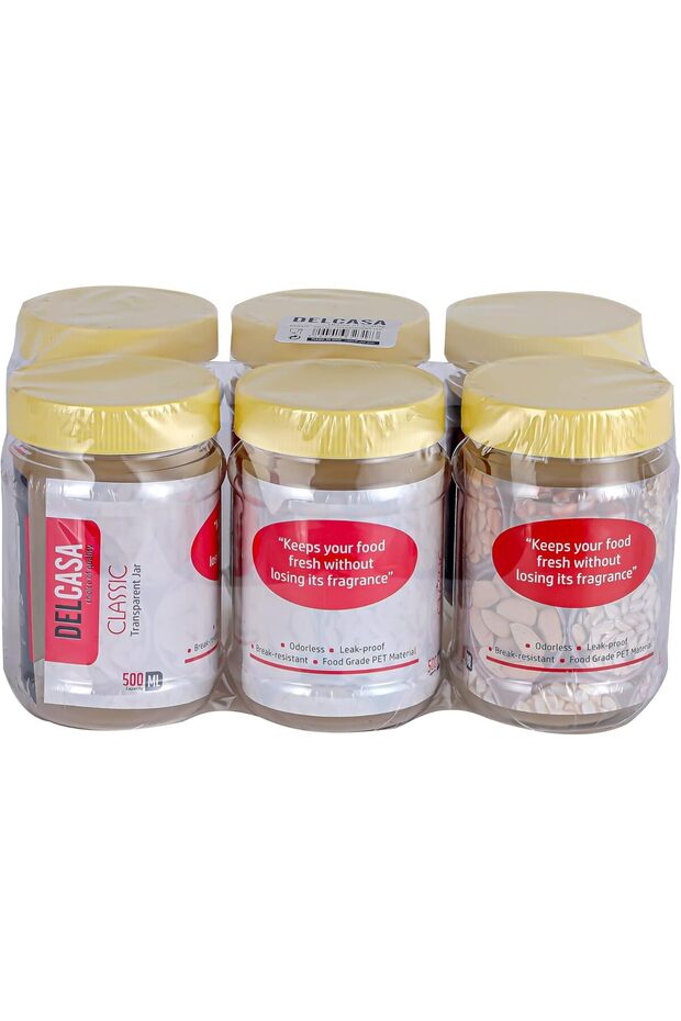 DC3315 Round Pet Jar Set, 1000 ml Capacity, Transparent