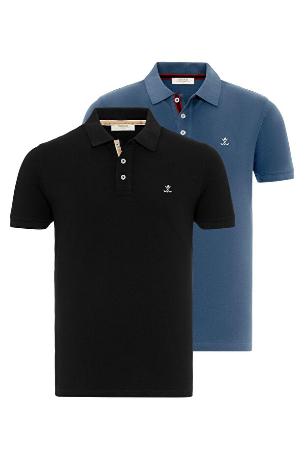 2-pack polo neck t-shirt