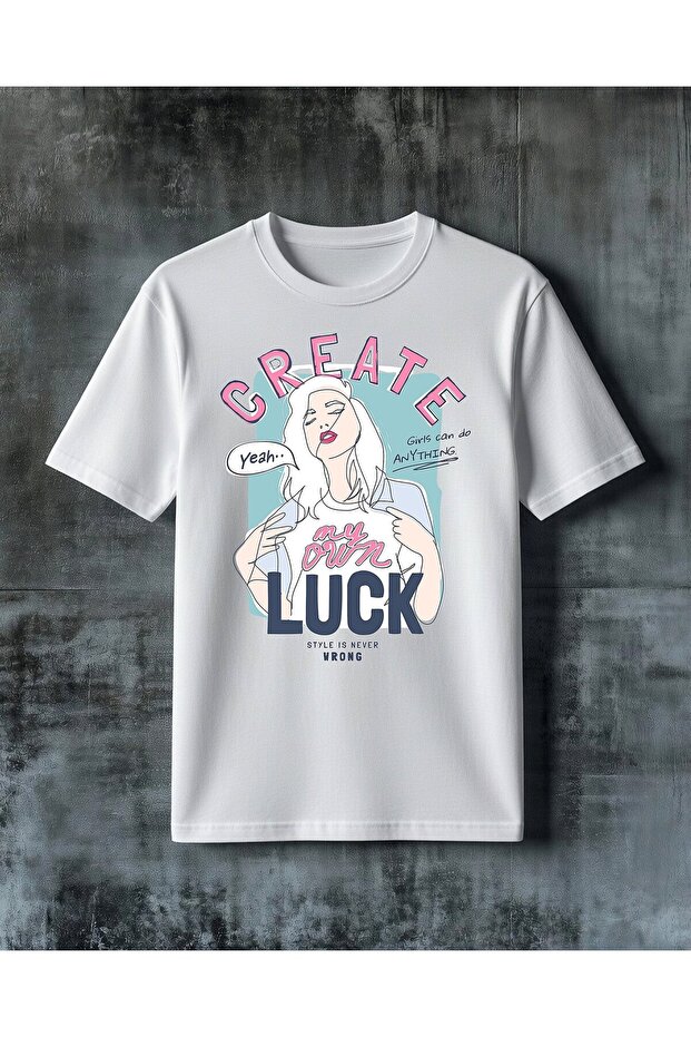 Create Greate Kiz Gucu Printed Oversize T-Shirt