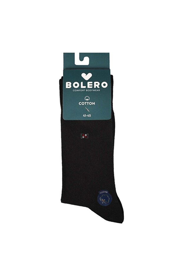 Men's Seamless Cotton Socks Dot Square Pattern Black