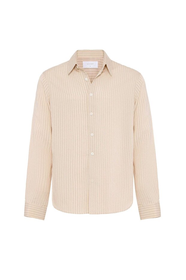 Modal fabric relaxed fit striped men's shirt
