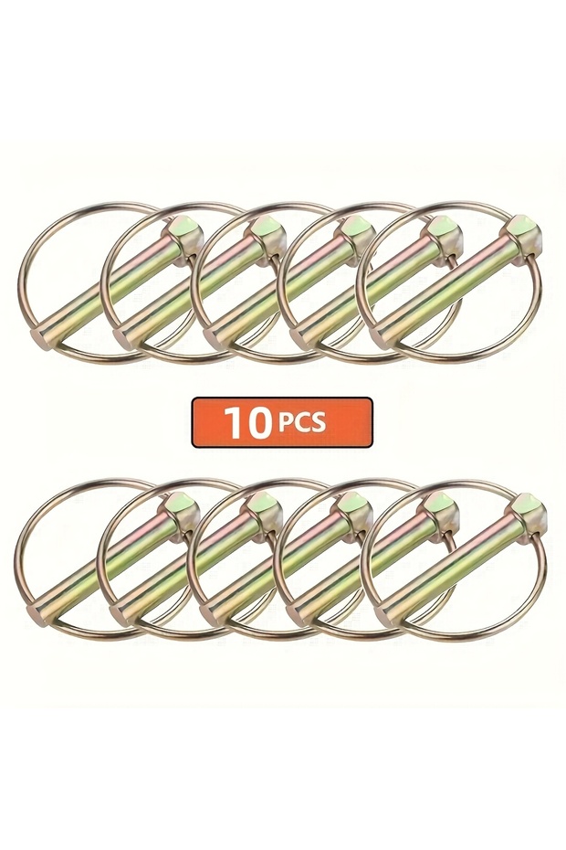 10PCS Pin with Ring Heavy Duty Safety Fixing Locking Pins for Farm Tractors Trailers Trucks Mower...
