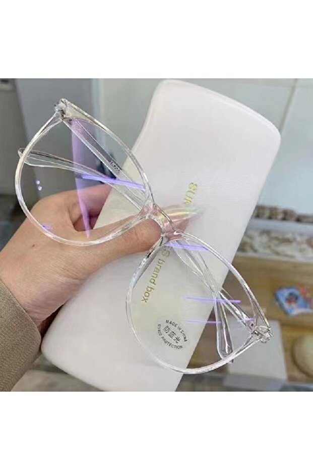 transparency Transparent Computer Glasses Frame Women Men Anti Blue Light Round Glasses Blackout Gla