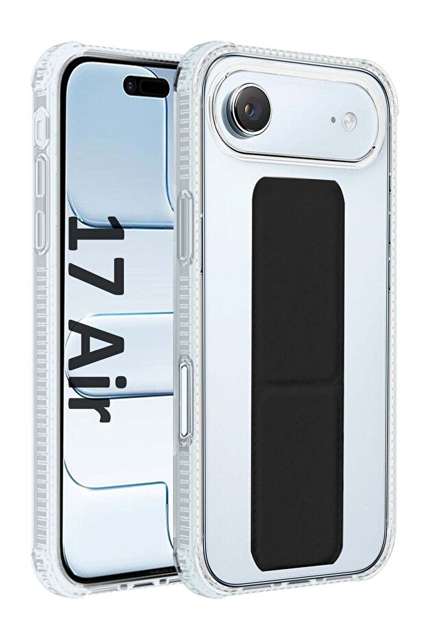 Finger Grip Clear Case Cover for iPhone 17 Air- Kickstand Car Magnetic Holder Multi-function Protective Two-in-one Case