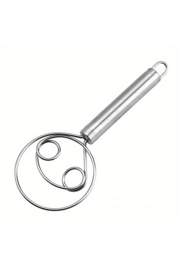 1pc Upgraded Baking Flour Mixer Double Eyes Coil Powder Mixer Stainless Steel Flour Mixer Dough Mixi