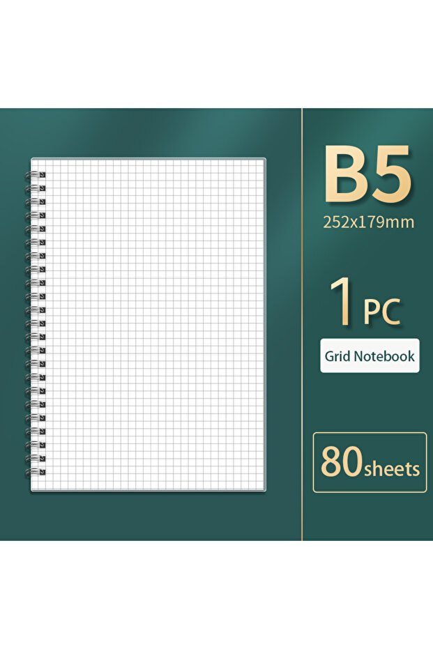 دفتر ملاحظات شبكي B5/A5، دفتر ملاحظات شفاف بسلك معدني قابل للطي، دفتر تمارين للطلاب رقم 1