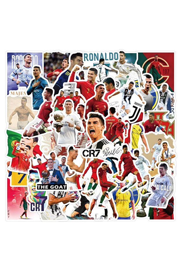 50PCS Cristiano Ronaldo Stickers, Football Graffiti Stickers for DIY Diary Phone Case Scrapbook