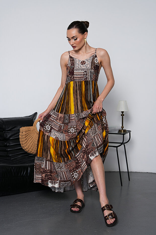 Rochie cu bretele patchwork - 4