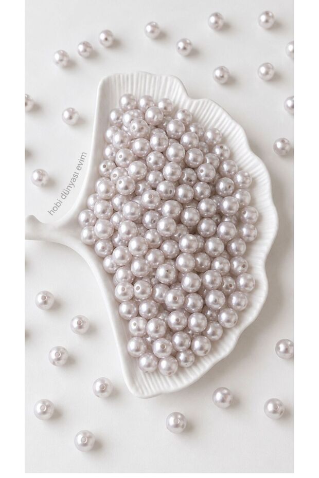 14 mm White Pearl Luxury Perforated Jewelry Accessory Making Beads 50 Grams (30-35 Pieces)