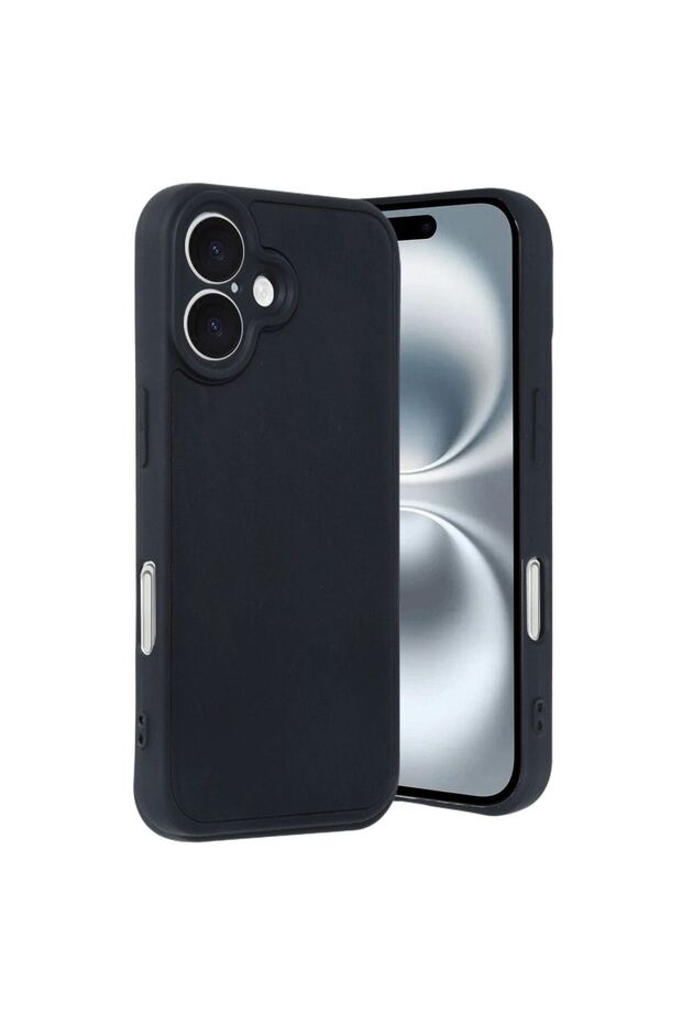 Apple iPhone 16 Case Aras Leather Cover - Black