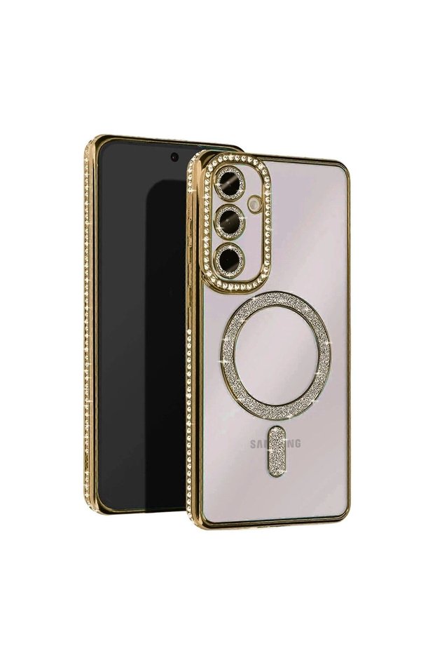 Samsung Galaxy A15 4g Joke Simli Magneticsafe Case - Gold