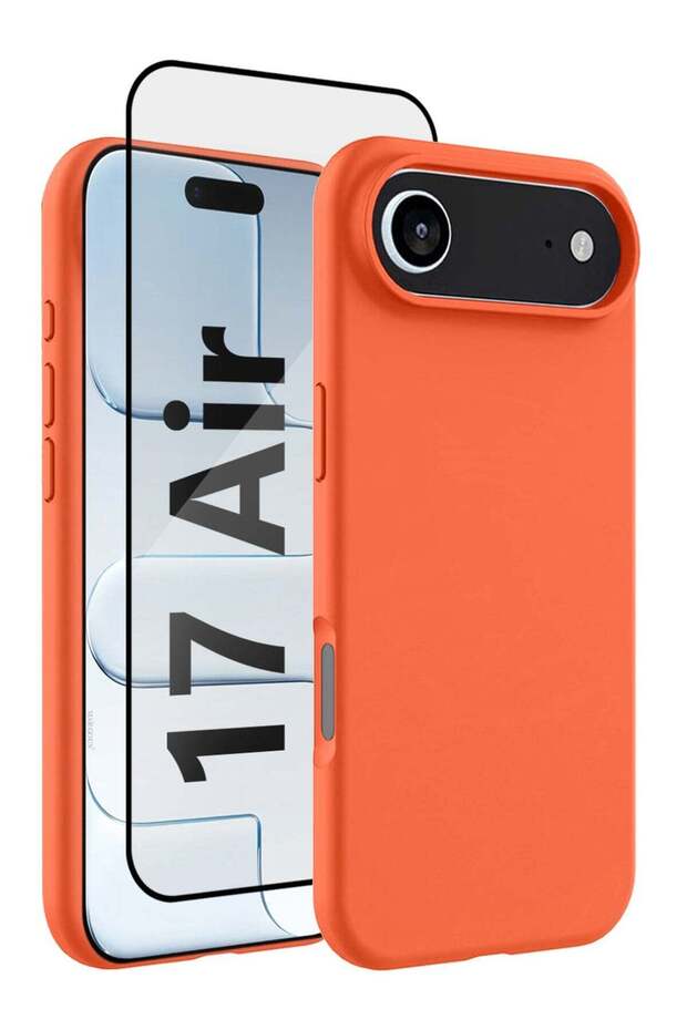 2Packs Liquid Silicone Protective Phone Case for iPhone 17 Air , Soft Anti-Scratch Microfiber Lining Utra Slim Drop Protection Phone Cover with 3D Screen Protector
