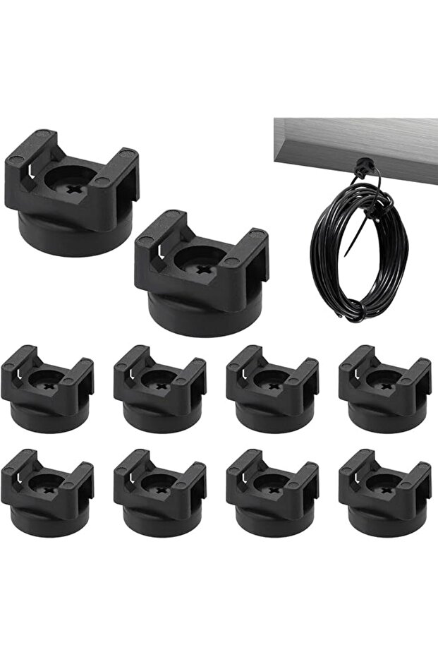 10 Pcs Magnetic Cable Tie Mounts, Strong Magnet Base Holders for Zip Ties, Multipurpose Wire Organizer for Home, Office, Car, and Boat Electrical Management, Useful Cable OrganizersTools (Black)