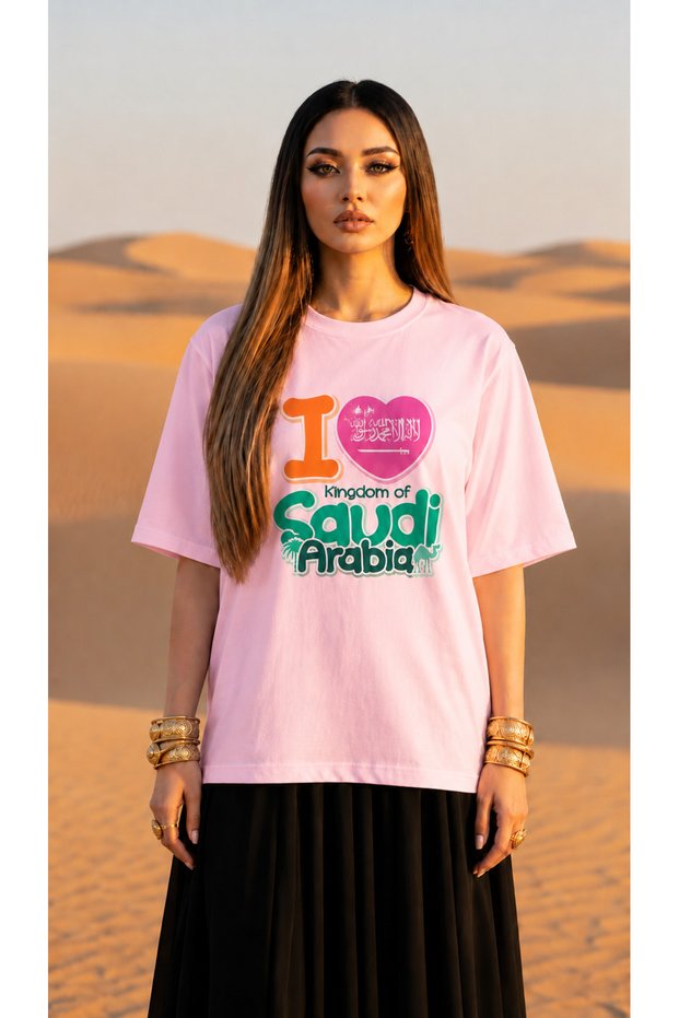 Women's Oversize T-Shirt Arabia Printed 100% Cotton T-Shirt Comfortable Fit