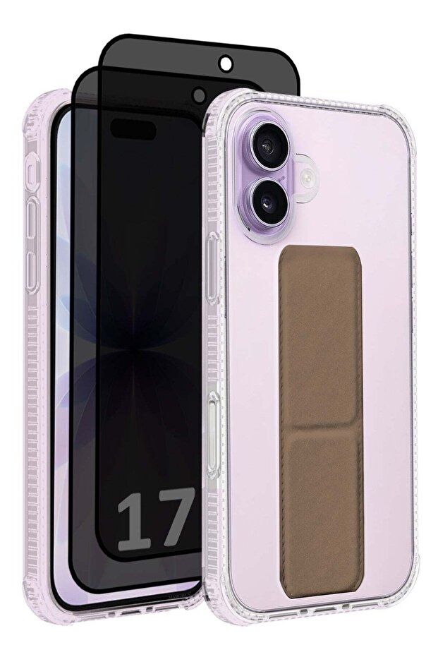 3 Packs Finger Grip Clear Case Cover for iPhone 17 - Kickstand Car Magnetic Holder Multi-function Protective