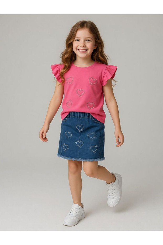 Kalp Bag Detailled Girls' Set