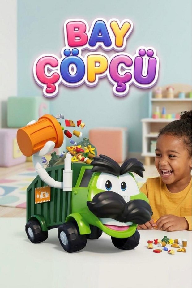 Mr. Trashcan 42-Piece Educational and Fun Family Box Play Set with Garbage Truck for 2-4 Players