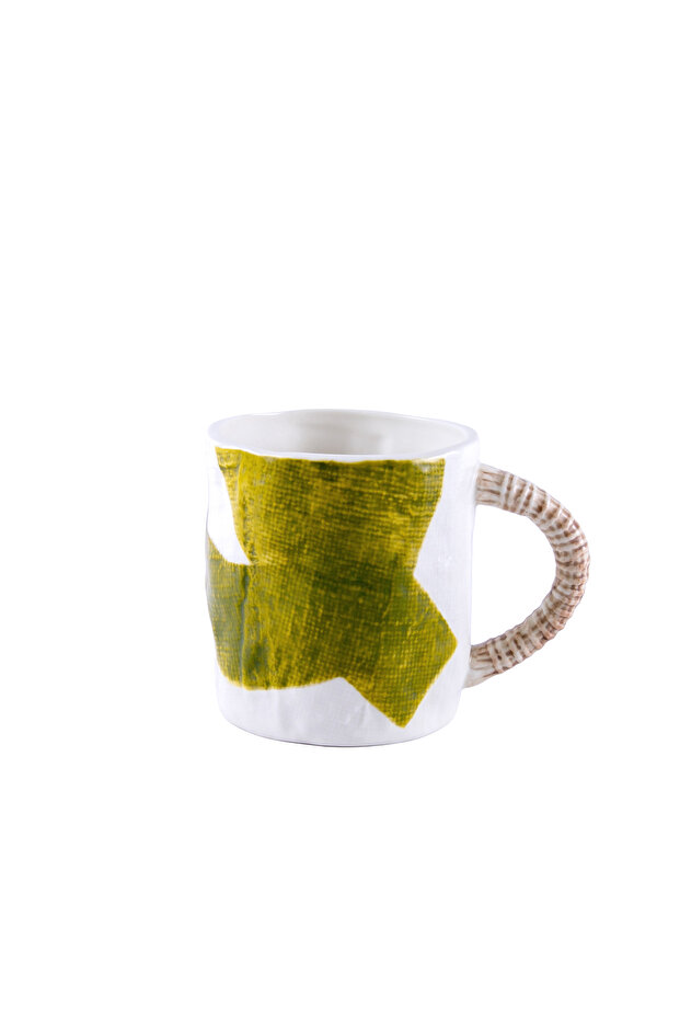 White and Green Coffee Cup from Avyanna