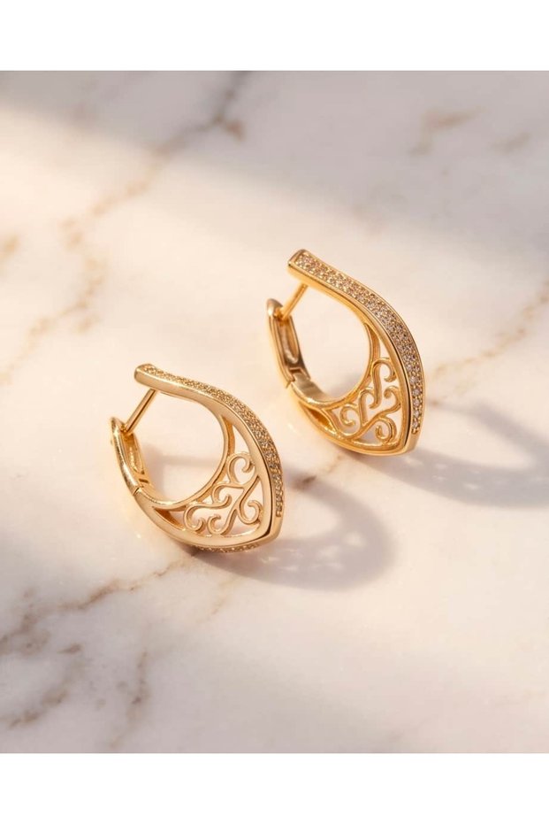 Bellantra Inlaid Zircon Stone Vintage Drop Steel Xuping Earrings