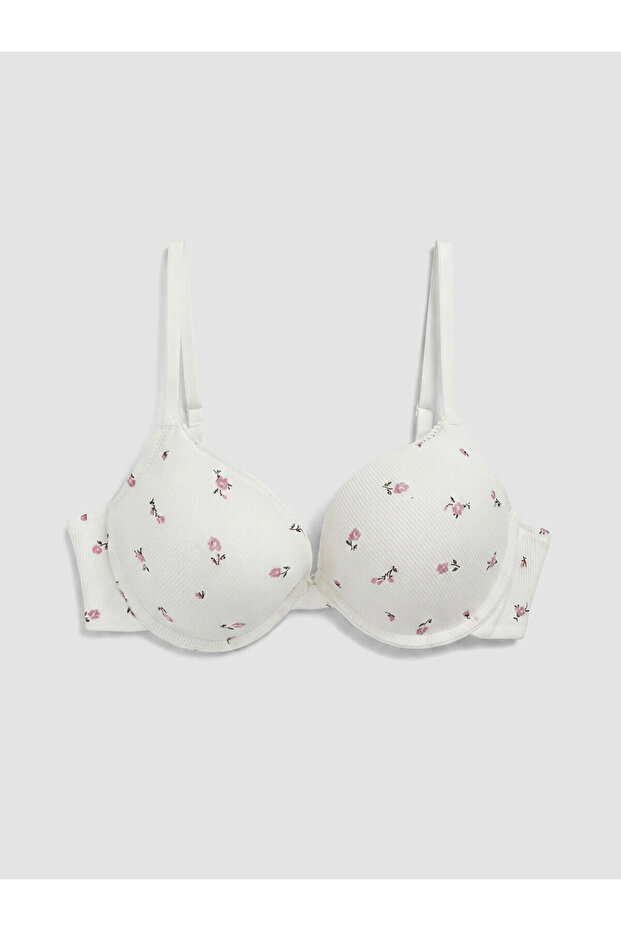 Lcw Dream Ecru Underwire Padded Floral T-Shirt Bra