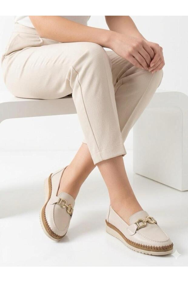 Women's Cream Orthopedic Soft Sole Stylish Comfortable Daily Shoes