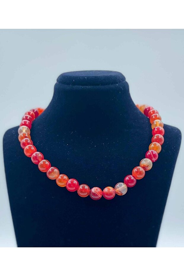 Agate Natural Stone Necklace 8 Mm