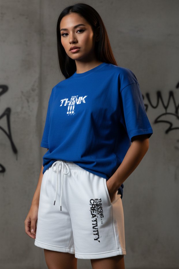 Unisex 100% Cotton Oversized T-Shirt and White Shorts Set - Premium Streetwear Style