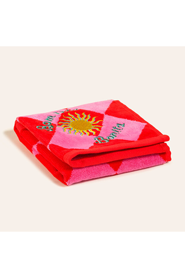 Tabea Pink - Red Hand Towel 30X50 cm