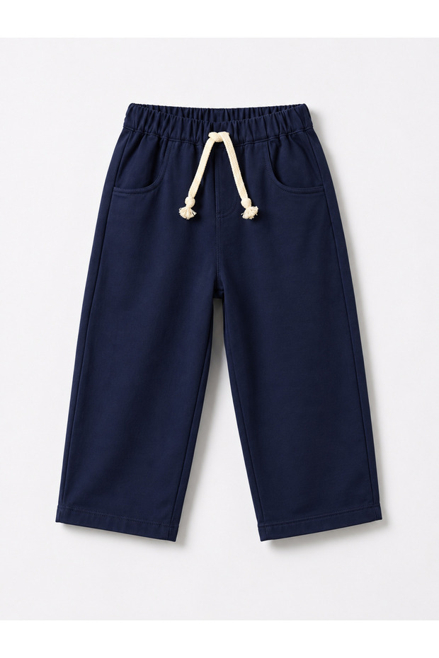 Boy's Navy Blue Gabardine Comfortable Fit Trousers