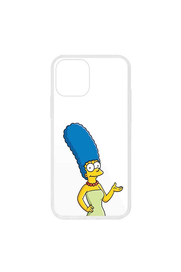 Case compatible with Apple iPhone 12 Transparent Silicone Simpson Marge Pattern - 1