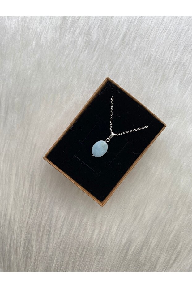 Aquamarine Tiny Natural Stone Necklace