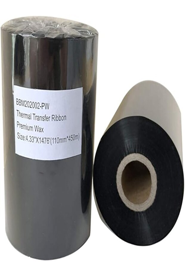 Thermal Transfer Resin Enhanced Wax Barcode Ribbon Black Label Printer 4.33" X 1476' (110mm*450m) 1 Roll