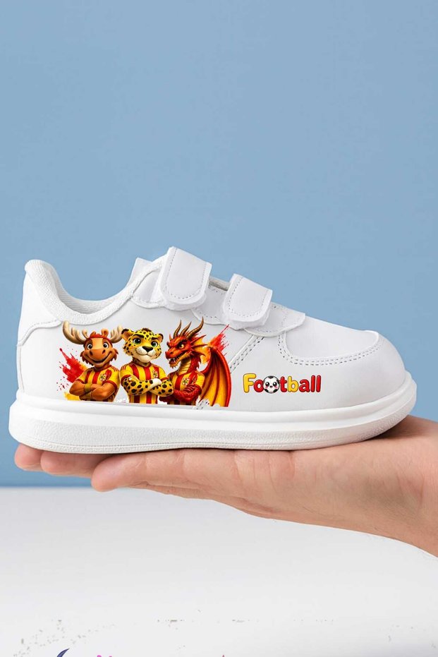 Sporty Animals Yellow White Red Printed Children's Sports Shoes Sneaker